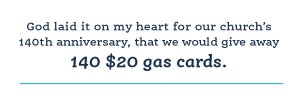 Digital fundraising helped this church give way free gas cards!