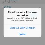 Recurring giving for iOS