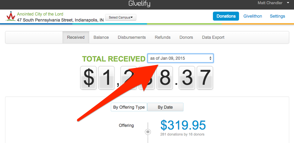 Givelify Donation Management Dashboard Updates