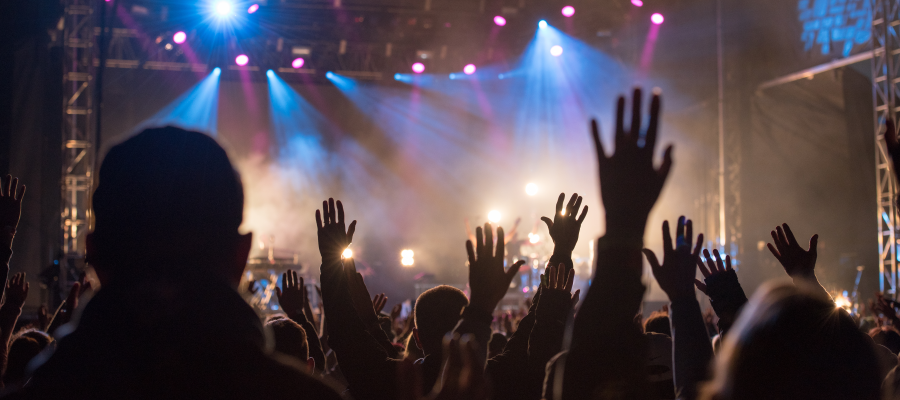 Hands in the air during praise and worship